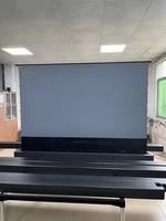 Écran de projection motorisé pour sol, en métal électrique, vente en gros d'usine, pour home cinéma, 150 pouces, 16:9
