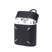 Étui pour Airpods en cuir noir, étui de luxe en cuir pour Airpods, étui de protection portable pour Airpods 1&2&3, antichoc