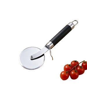 All Stainless Steel 430 Foldable Pizza Cutter Single <b>Wheel</b> Non-Slip Sustainable Metal Kitchen Tool - Product Image 1