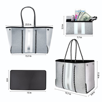 Sac à bandoulière en néoprène grande capacité personnalisé pour femme, type ouverture ouverte, sac fourre-tout tendance pour l'été, sac de plage