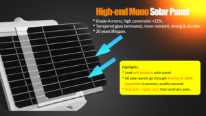 Lampada Solare da Esterno con Sensore PIR, Materiale PC, IP65 Impermeabile, <span class=keywords><strong>Illuminazione</strong></span> Bilaterale, Design Minimalista <span class=keywords><strong>per</strong></span> Ville - Product Image 4