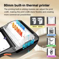 Goodcom mesin Android 14 POS, layar sentuh 6.5 inci dengan Printer 80mm