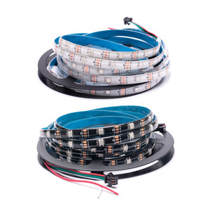 Ws2812b <span class=keywords><strong>LED</strong></span> <span class=keywords><strong>Strip</strong></span> cá nhân địa chỉ ánh sáng 30 pixel/mét 150pixels đầy đủ màu sắc SMD 5050 RGB pixel <span class=keywords><strong>Strip</strong></span> DC5V 16.4ft 150LED - Product Image 1