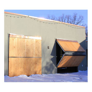 Portes de <span class=keywords><strong>garage</strong></span> modernes pliables verticales, coupe-vent, finies, avec verre <span class=keywords><strong>en</strong></span> <span class=keywords><strong>bois</strong></span> et télécommande - Product Image 6