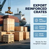 Grande caisse en bois pour équipement lourd, boîte de transport de précision pour instruments, boîte d'expédition renforcée pour l'exportation