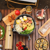 Ensemble de cuisine en oxyde d'aluminium 28L, réchaud de camping ultraléger et portable, marmite pour cuisson en extérieur, 2-3 personnes, logo personnalisable