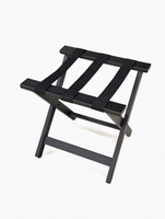 Porte-bagages pliable en bambou moderne à double niveau pour hôtel - Support de rangement portable sur pied pour vêtements pour salon