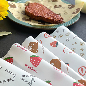 18*18cm biểu tượng tùy chỉnh in Deli thịt Hamburger Frie Burger bánh sandwich bọc sáp tờ gói thực phẩm không thấm mỡ giấy - Product Image 6