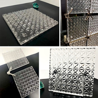 Brique de verre mince décorative de trou de forage personnalisée pour mur de séparation d'écran sortie d'usine brique de verre thermofusible solide en cristal