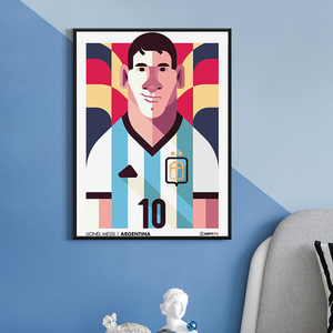 Impresión en Lienzo de la Superestrella del Fútbol, Messi, para Habitación Infantil Moderna <span class=keywords><strong>2022</strong></span>, Arte de Dibujos Animados y Pintura Decorativa - Product Image 4