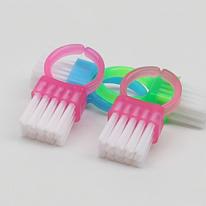 Mini brosse à ongles en forme d'anneau, manche en plastique PP, poils plats, largeur 15 mm, pour usage domestique - Product Image 2