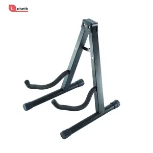 GS-04A Independent packaging Guitar holder type stand small volume convenient type folding metal black guitar stand