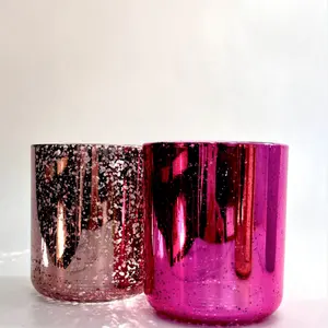 Échantillon gratuit Cylindre vide à effet cassé avec logo personnalisé recyclé Bocaux à bougie en verre transparent noir mat avec couvercles pour bougies
