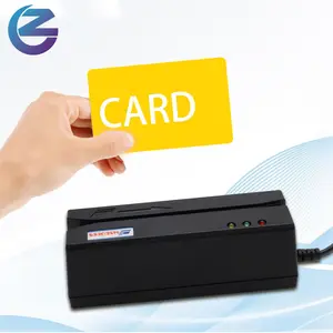 MSR900S Cheap 3 tracks all in one programmable magnetic stripe card reader writer with USB+RS32 palm size