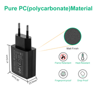 Adaptateur secteur USB AC/DC 5V 0.5A 1A 1.2A 1.5A 2A 2.A 2.4A 2.5A conforme aux normes EN/IEC 62368 61558 CE CUL FCC