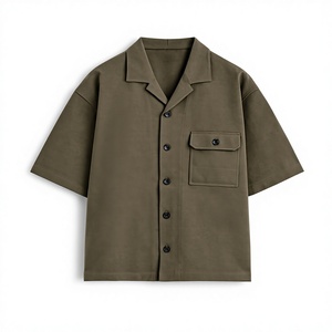<span class=keywords><strong>Chemise</strong></span> décontractée <span class=keywords><strong>sur</strong></span> mesure pour homme à col cubain oversize, manches courtes, style utilitaire, col camp, boutonnée, OEM - Product Image 4