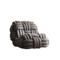 Seilknoten-Sofa Massivholz Unabhängige Federfüllung Abnehmbarer Waschbarer Bezug Nordeuropäisches Design Einsitzer Leichtes Wohnzimmer