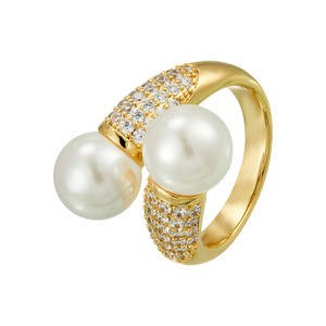Luxury Open <b>Ring</b> With Micro Set Zircon And Faux Pearl <b>Adjustable</b> For Index Finger Everyday Wear - Product Image 5