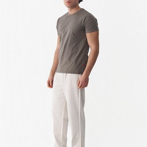Camiseta de Manga Corta para Hombre, Color Sólido, Corte Regular, Cuello Redondo, Informal, de Algodón, para Verano, Uso al Aire Libre, Moderna y Elegante - Product Image 3