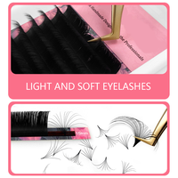Everrich Custom 3D 4D 5D Cils Auto Blooming Matte W Weave Lash Extension Trays Crisscross YY W Clover Eyelash Extension