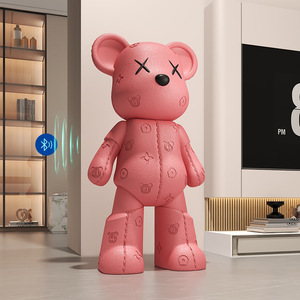 Bluetooth Sesli Ayı Dolabı Deri Ayı Yeni Eve Taşınma Hediyesi Reçine Ayı Dekoru Oturma Odası İçin - Product Image 2