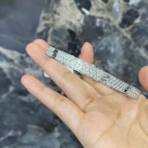 Bracelet jonc personnalisé en tungstène plaqué or style punk avec moissanite, haute qualité, pour homme et femme, cadeau idéal - Product Image 1