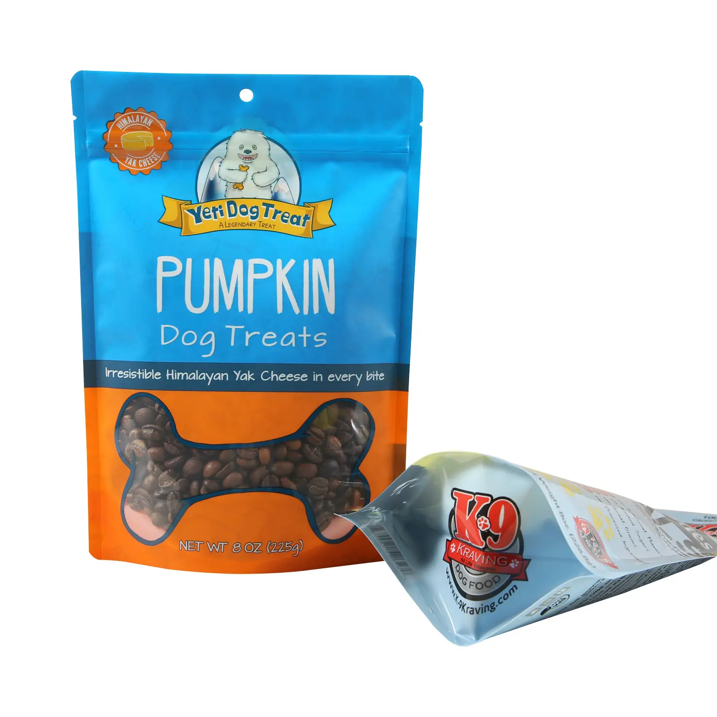 Impresión digital personalizada, embalaje inferior de Doyen, bolsas con cremallera, ventana, bolsa de pie, bolsa reciclable para perros de grado alimenticio