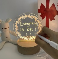Tableau lumineux LED créatif 3D DIY en acrylique réinscriptible avec tableau de messages – Idéal comme cadeau