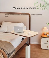 Bureau d'ordinateur portable réglable en hauteur, table d'appoint relevable pour chambre à coucher et usage domestique