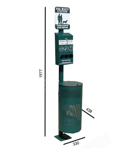 Papelera personalizada de fábrica para mascotas, lámina galvanizada gruesa, anticorrosión y antioxidante, estación de desechos para perros de calle y parque urbano - Product Image 5