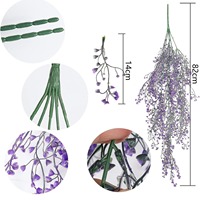 Plantes Artificielles : Guirlande Murale en Rotin Saule Doré à 69 Points, Fausses Fleurs pour Décoration de Mariage et Salon