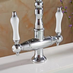 <span class=keywords><strong>Robinet</strong></span> mélangeur d'eau chaude et froide à <span class=keywords><strong>double</strong></span> poignée, <span class=keywords><strong>robinet</strong></span> de cuisine moderne pour hôtel, bec rotatif à 360 ° - Product Image 5