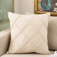 Housse de coussin en velours néerlandais 3D simple, style Ins, luxe léger, haut de gamme, pour décoration de salon, modèle de coussin de canapé à carreaux