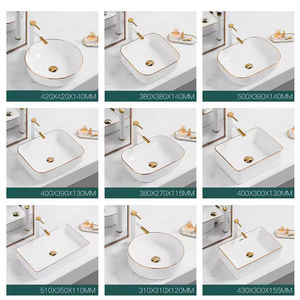 Nouveauté, articles sanitaires pour <span class=keywords><strong>WC</strong></span>, lavabo de salle de bain moderne, lavabo <span class=keywords><strong>sur</strong></span> plan, lavabo en céramique blanche, lavabo pour se laver les mains - Product Image 4