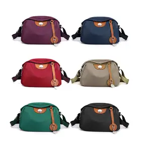 Casual Travel Waterproof Messenger Bag Trendy Solid Color Multifunctional Custom Nylon Mini Crossbody Bags With Logo