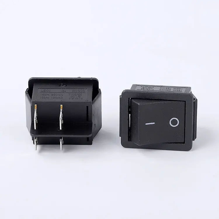 LECI factory custom black 4-pin switch 16A 250V ON-OFF UL KC VDE certified brand push-button switch over rocker switch