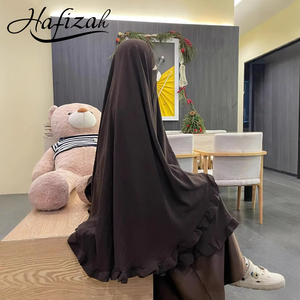 Khimar di Lusso con Orlo a Balze per Donne, Hijab Lungo, Abito Islamico da <span class=keywords><strong>Preghiera</strong></span>, Niqab Modesto di Dubai, Sciarpa Abaya, Copricapo Musulmano per la <span class=keywords><strong>Preghiera</strong></span> - Product Image 1