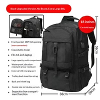 Sac à dos Oxford en polyester pour homme, grande capacité, extensible, multi-compartiments, pour voyage, ordinateur portable, bagage de cabine