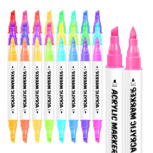 Doppelspitzen-Acrylmarker 30 Farben Pinselspitze Permanent-Farbmarker Kunst Spezial-Zeichenstift Graffiti-Stift Acryl-Pinselmarker - Product Image 1
