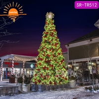 Arbre de Noël artificiel géant de luxe rouge personnalisé pour l'extérieur, commercial, avec éclairage LED, disponible en 6m, 8m, 10m, 12m, 15m, 20m, 30m, 50m