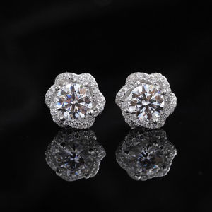 Bague de fiançailles torsadée en moissanite 1 carat pour mariage et usage quotidien - Boucles d'oreilles élégantes en argent sterling S925 - Product Image 3