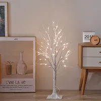 โคมไฟต้นไม้เบิร์ชสาขาสีขาว90ซม.,ไฟต้นไม้ประดิษฐ์ต้นเบิร์ชสาขาตกแต่งสีขาวจำลองอบอุ่นคริสต์มาสในร่ม