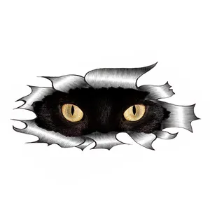 Etie adesivo de gatos para carro, adesivo de olhos pretos à prova d' água com peeking voyeur, para decoração de todos os carros