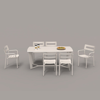 Ensemble de mobilier de jardin moderne en aluminium pour repas en extérieur, chaises de salle à manger d'extérieur, vente en gros