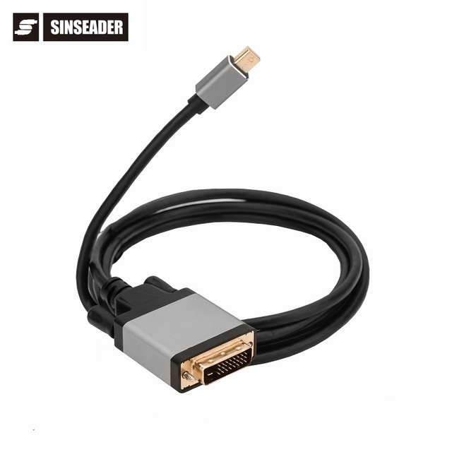 Aluminum Ultra HD 4K Mini DP to Dvi 24+1 Cable Active 24K Gold Plated DisplayPort Cable