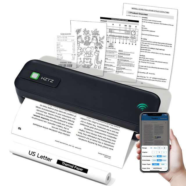 OEM Factory Wholesale Wireless Inkless A4 Printer Thermal Mini Portable Tattoo Printer Thermal Copier Tattoo Stencil Printer
