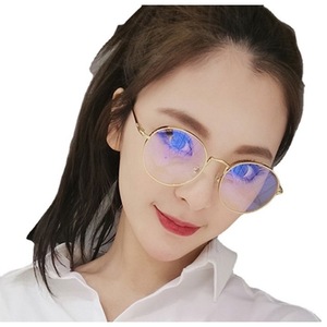 Lunettes d'ordinateur à monture ronde en métal de style coréen, verres Plano, unisexe, lunettes de mode, design tendance Harajuku, modèle 5002 - Product Image 2