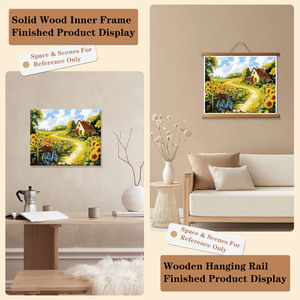 Peinture par numéros DIY, peinture à l'huile, sans cadre / encadrée / à suspendre, série de fleurs de tournesol, décoration murale pour la maison et le bureau - Product Image 6
