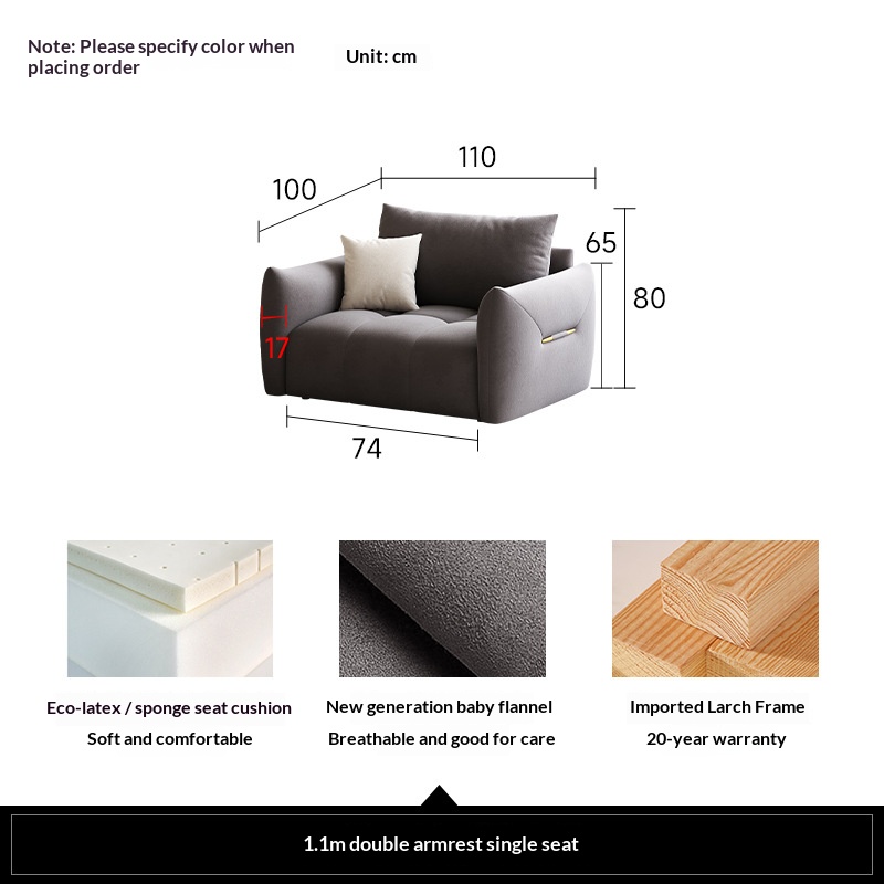 Asiento individual de 1.1 metros