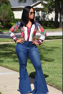 <span class=keywords><strong>Jeans</strong></span> Vintage a Zampa d'Elefante per Giovani <span class=keywords><strong>Donne</strong></span>, <span class=keywords><strong>Taglie</strong></span> <span class=keywords><strong>Forti</strong></span>, Modello Popolare con Effetto Push-Up - Product Image 5